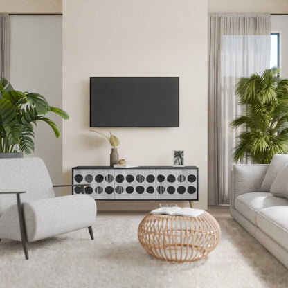 GHOSTLY GRADIENTS Mobile TV a 3 Ante in Finitura Nera