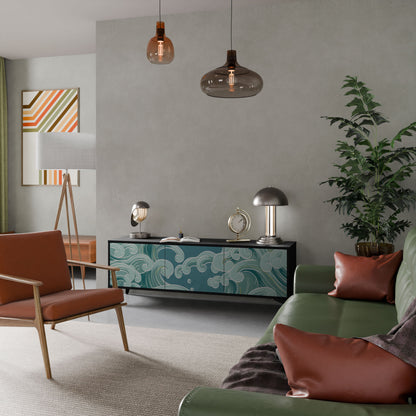 ASIAN SWAY 3-Door TV Stand in Black Finish