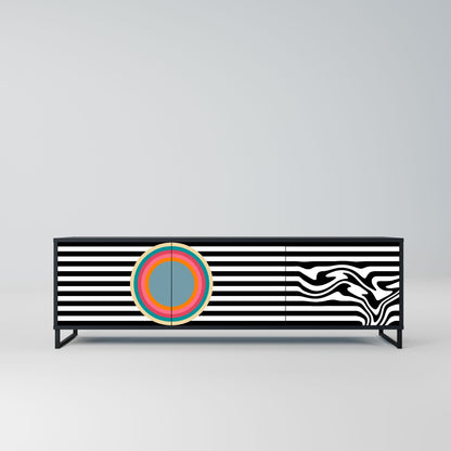 SPECTRA SHOWCASE 3-Door TV Stand in Black Finish