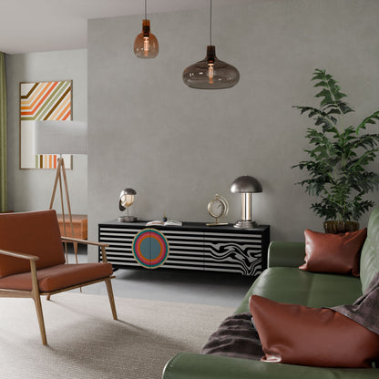 SPECTRA SHOWCASE 3-Door TV Stand in Black Finish