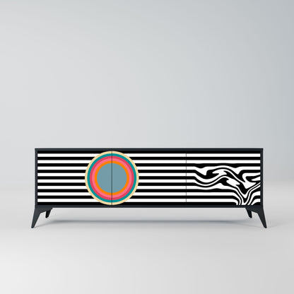 SPECTRA SHOWCASE 3-Door TV Stand in Black Finish