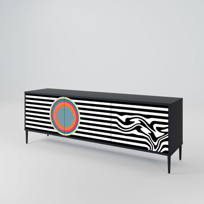 SPECTRA SHOWCASE 3-Door TV Stand in Black Finish