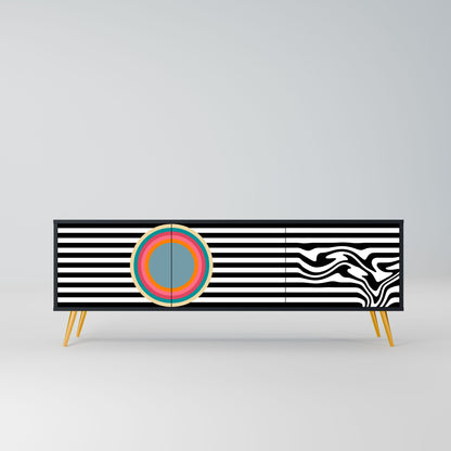 SPECTRA SHOWCASE 3-Door TV Stand in Black Finish