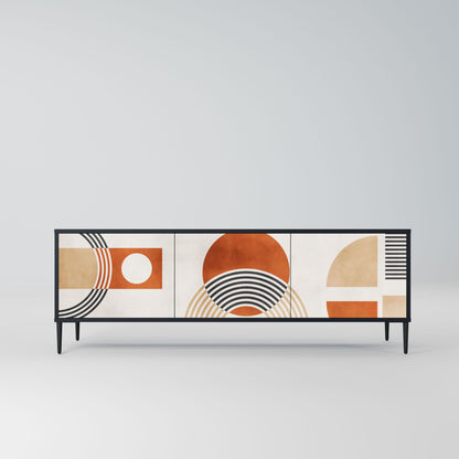 SPACE AROUND 3-Door TV Stand in Black Finish