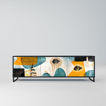 ABSTRACT FACES Mobile TV a 3 Ante in Finitura Nera