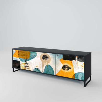 ABSTRACT FACES Mobile TV a 3 Ante in Finitura Nera