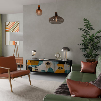 ABSTRACT FACES Mobile TV a 3 Ante in Finitura Nera