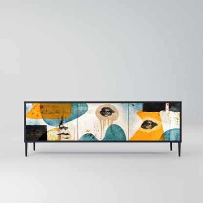 ABSTRACT FACES Mobile TV a 3 Ante in Finitura Nera