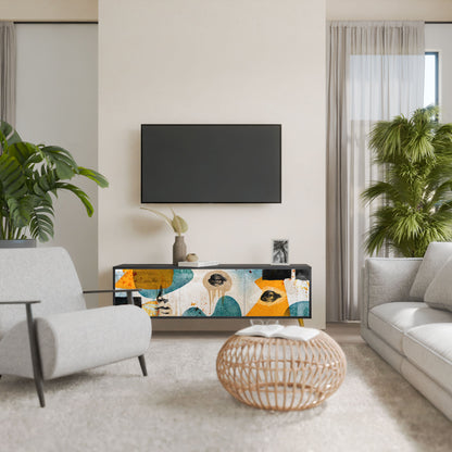 ABSTRACT FACES Mobile TV a 3 Ante in Finitura Nera