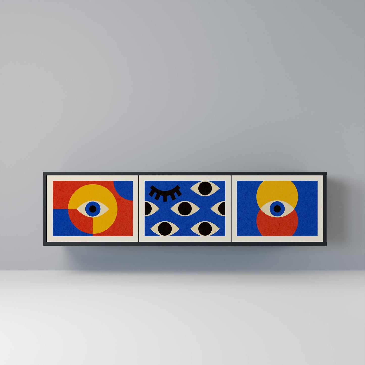 GEOMETRIC EYES Mobile TV a 3 Ante in Finitura Nera