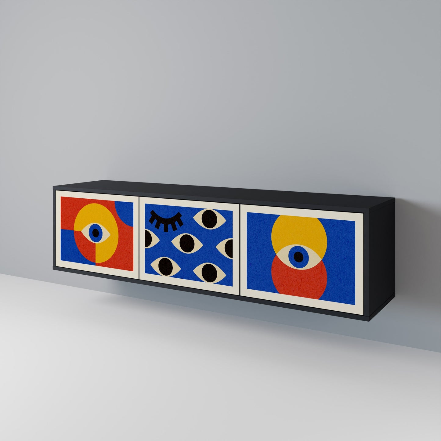 GEOMETRIC EYES Mobile TV a 3 Ante in Finitura Nera