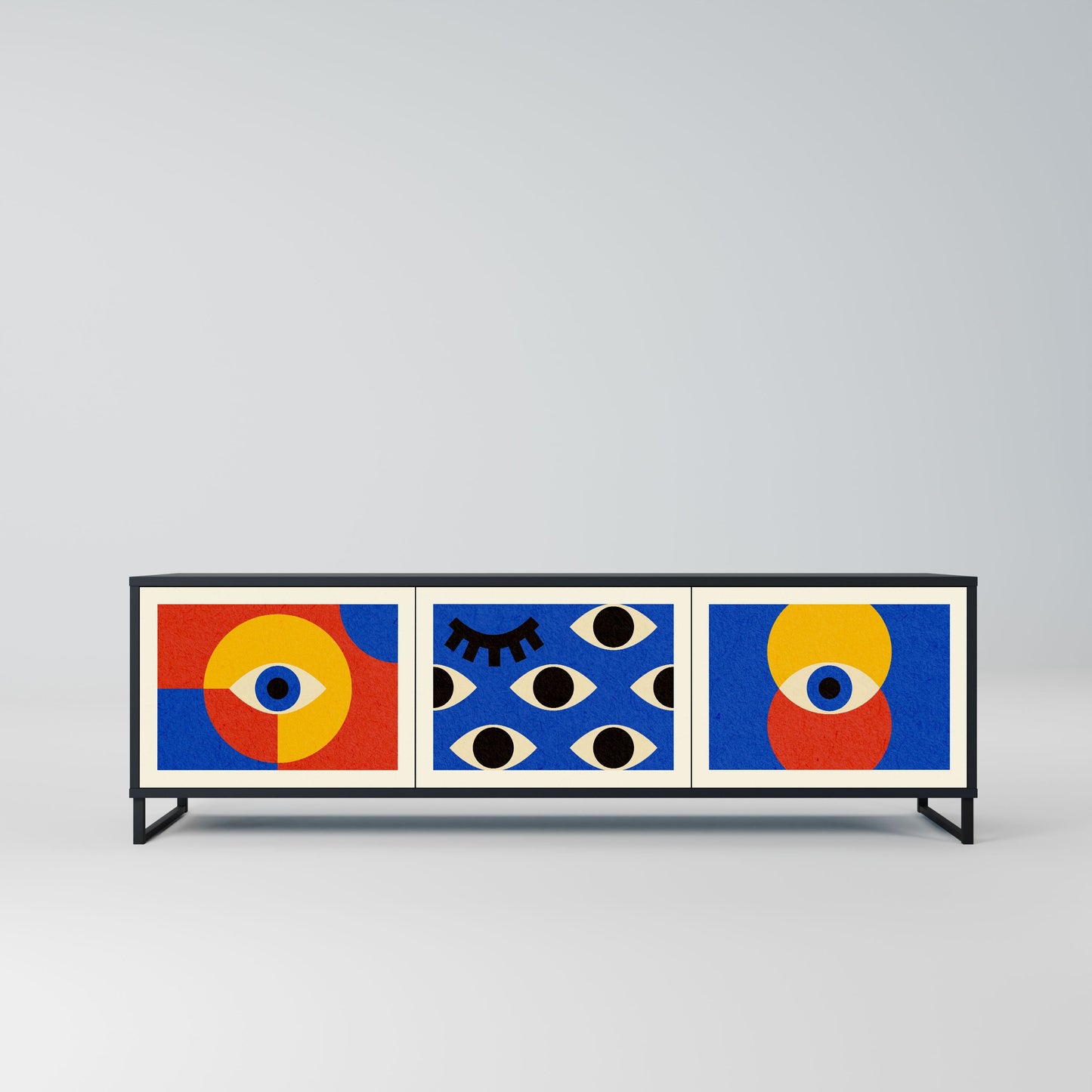 GEOMETRIC EYES Mobile TV a 3 Ante in Finitura Nera