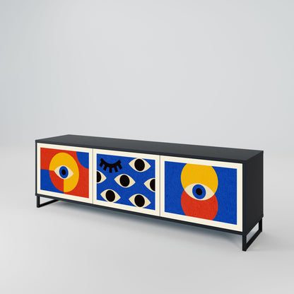 GEOMETRIC EYES Mobile TV a 3 Ante in Finitura Nera