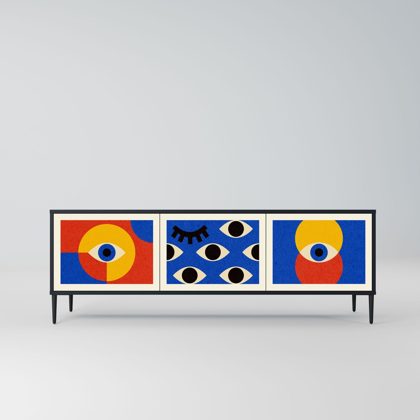 GEOMETRIC EYES Mobile TV a 3 Ante in Finitura Nera