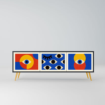 GEOMETRIC EYES Mobile TV a 3 Ante in Finitura Nera