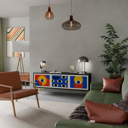 GEOMETRIC EYES Mobile TV a 3 Ante in Finitura Nera