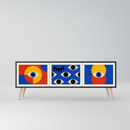 GEOMETRIC EYES Mobile TV a 3 Ante in Finitura Nera