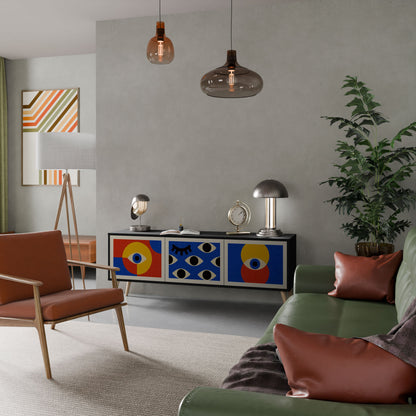 GEOMETRIC EYES Mobile TV a 3 Ante in Finitura Nera