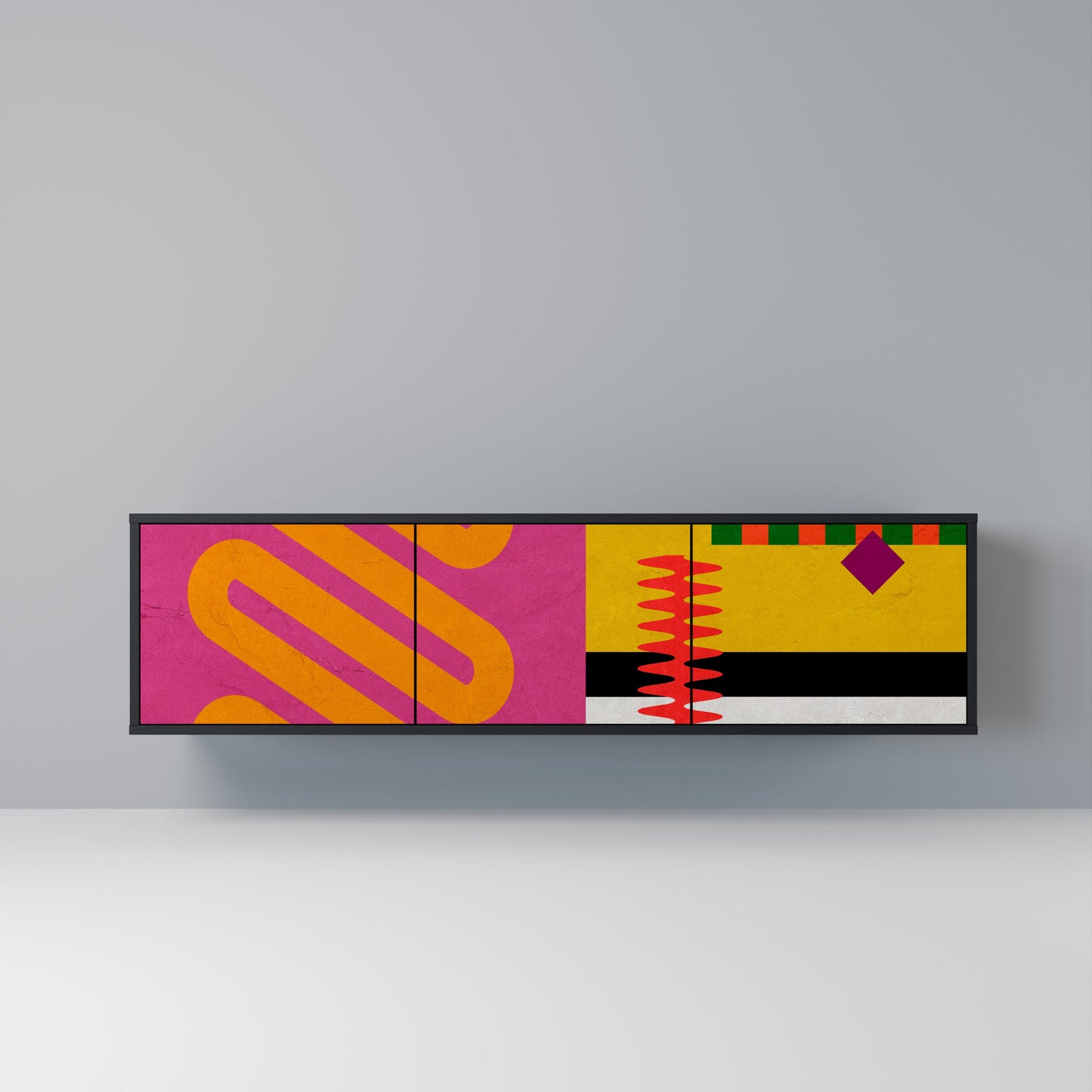 VIVID ART Mobile TV a 3 Ante in Finitura Nera