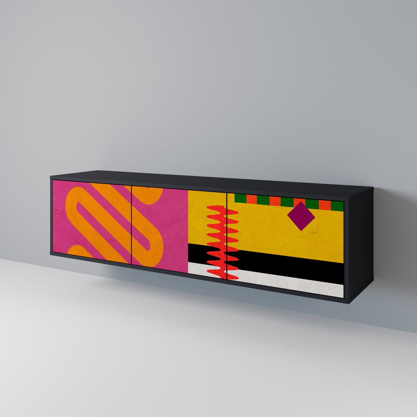 VIVID ART Mobile TV a 3 Ante in Finitura Nera