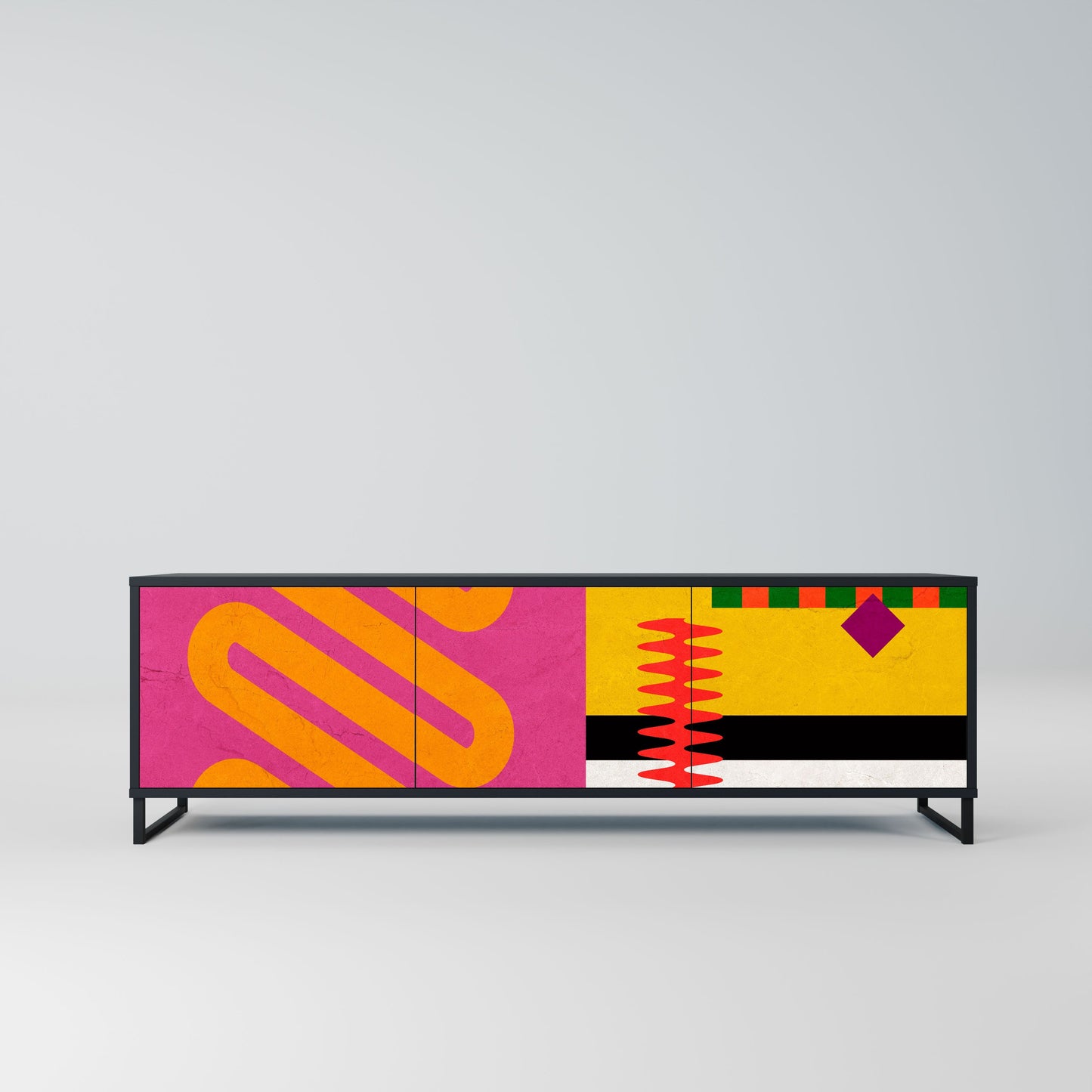 VIVID ART Mobile TV a 3 Ante in Finitura Nera