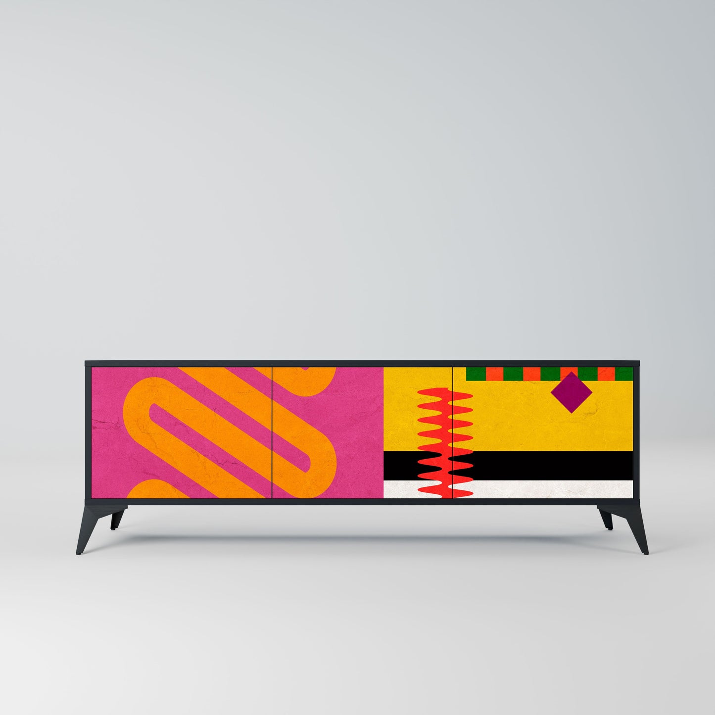 VIVID ART Mobile TV a 3 Ante in Finitura Nera