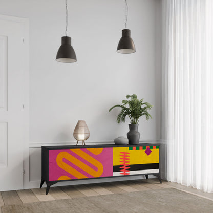 VIVID ART Mobile TV a 3 Ante in Finitura Nera