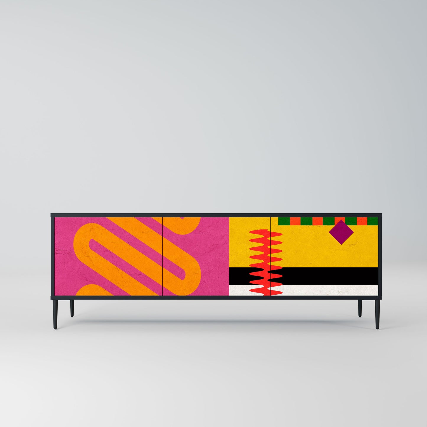 VIVID ART Mobile TV a 3 Ante in Finitura Nera