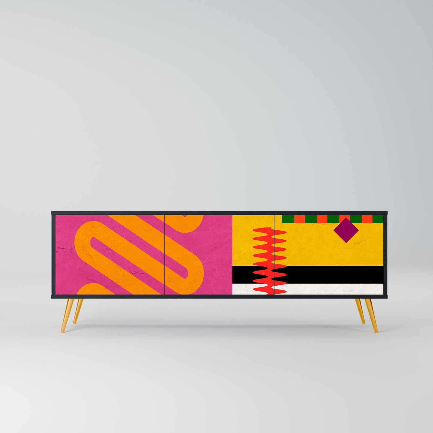 VIVID ART Mobile TV a 3 Ante in Finitura Nera