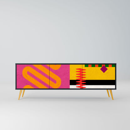 VIVID ART Mobile TV a 3 Ante in Finitura Nera