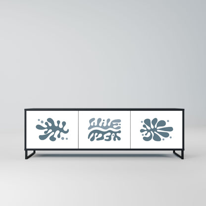 WONDERLAND VEGETATION 3-Door TV Stand in Black Finish