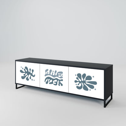 WONDERLAND VEGETATION 3-Door TV Stand in Black Finish