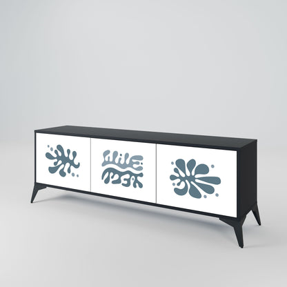 WONDERLAND VEGETATION 3-Door TV Stand in Black Finish