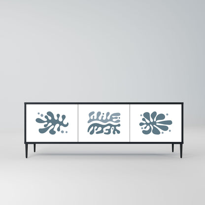 WONDERLAND VEGETATION 3-Door TV Stand in Black Finish