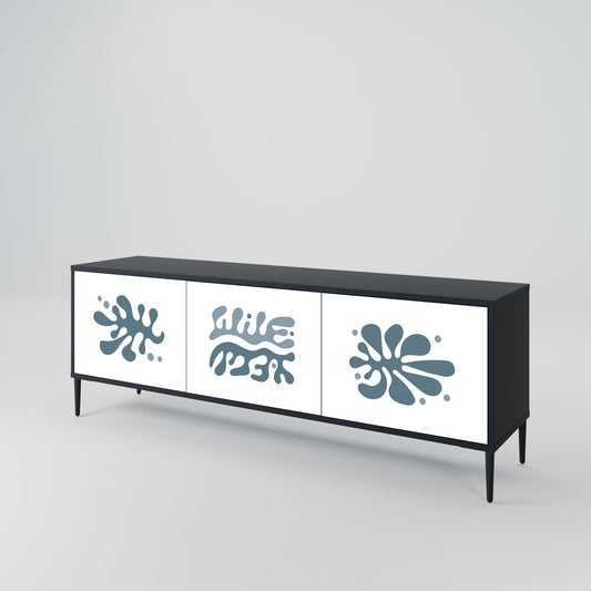 WONDERLAND VEGETATION 3-Door TV Stand in Black Finish