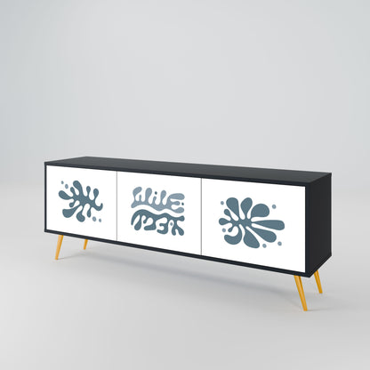 WONDERLAND VEGETATION 3-Door TV Stand in Black Finish