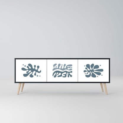 WONDERLAND VEGETATION 3-Door TV Stand in Black Finish