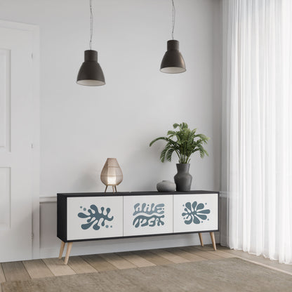 WONDERLAND VEGETATION 3-Door TV Stand in Black Finish