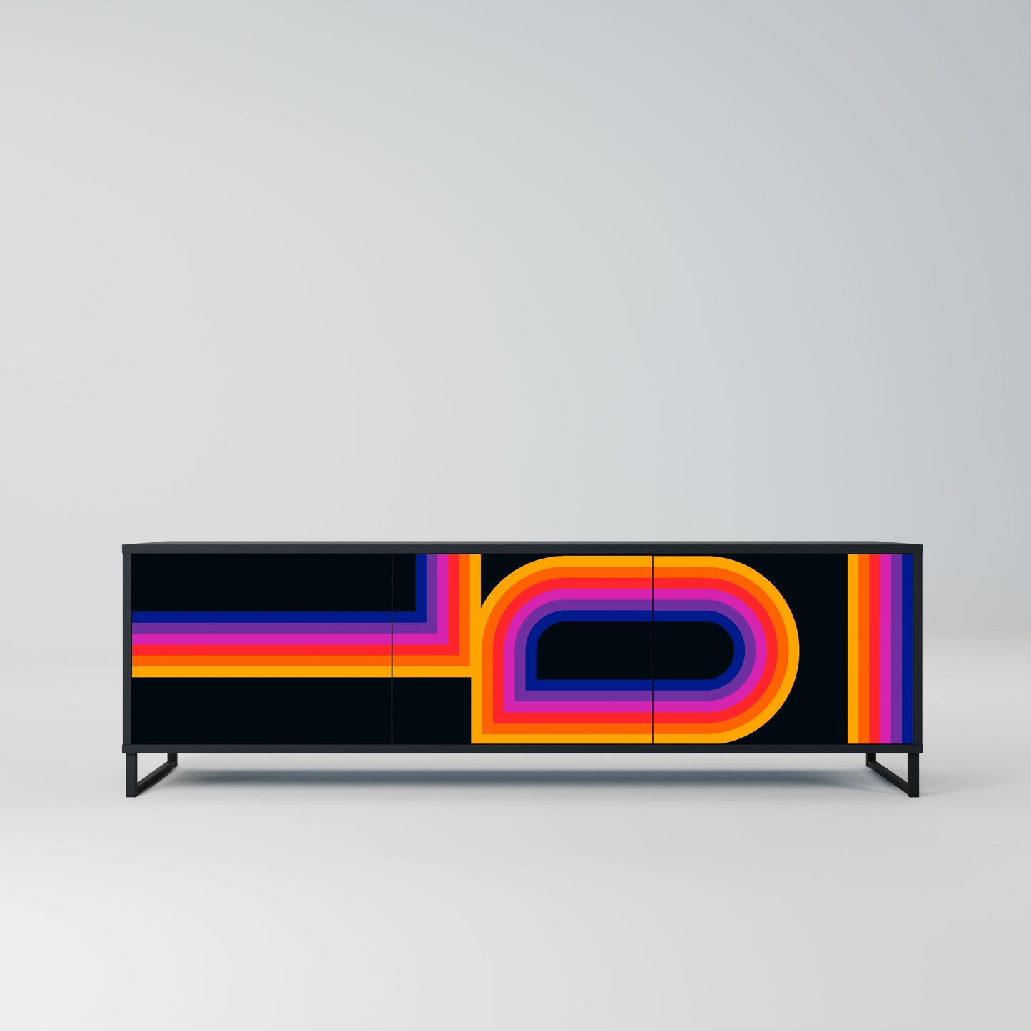 BLINDED BY THE LIGHTS Mobile TV a 3 Ante in Finitura Nera