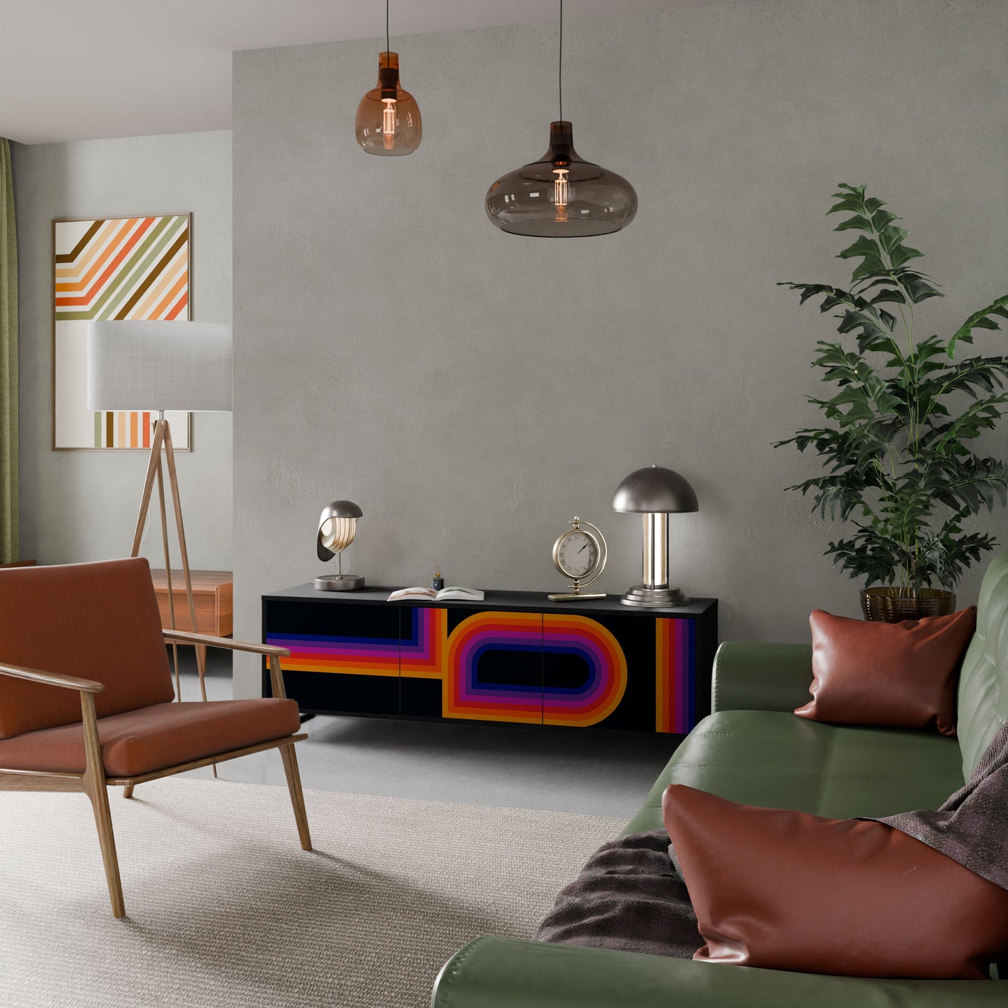 BLINDED BY THE LIGHTS Mobile TV a 3 Ante in Finitura Nera