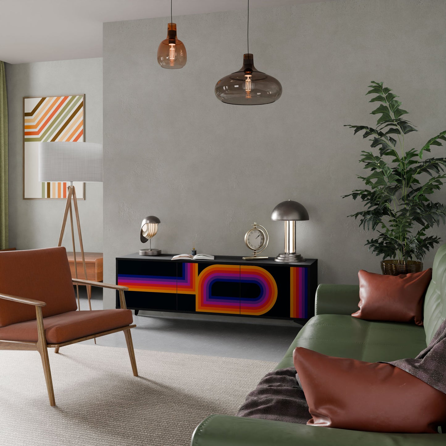 BLINDED BY THE LIGHTS Mobile TV a 3 Ante in Finitura Nera