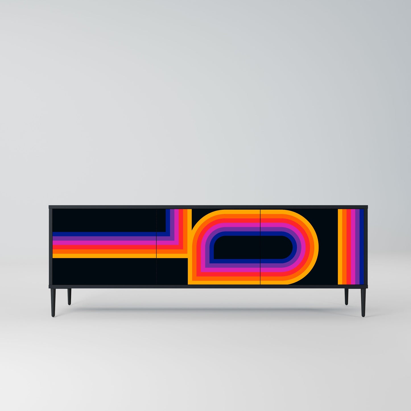 BLINDED BY THE LIGHTS Mobile TV a 3 Ante in Finitura Nera