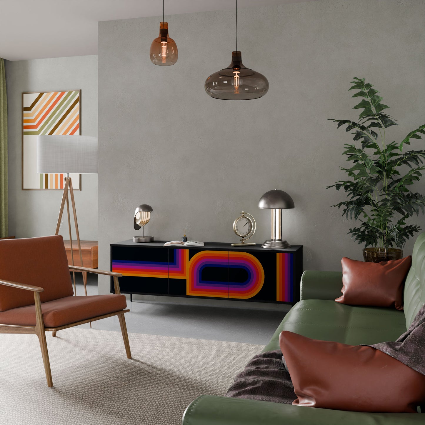 BLINDED BY THE LIGHTS Mobile TV a 3 Ante in Finitura Nera