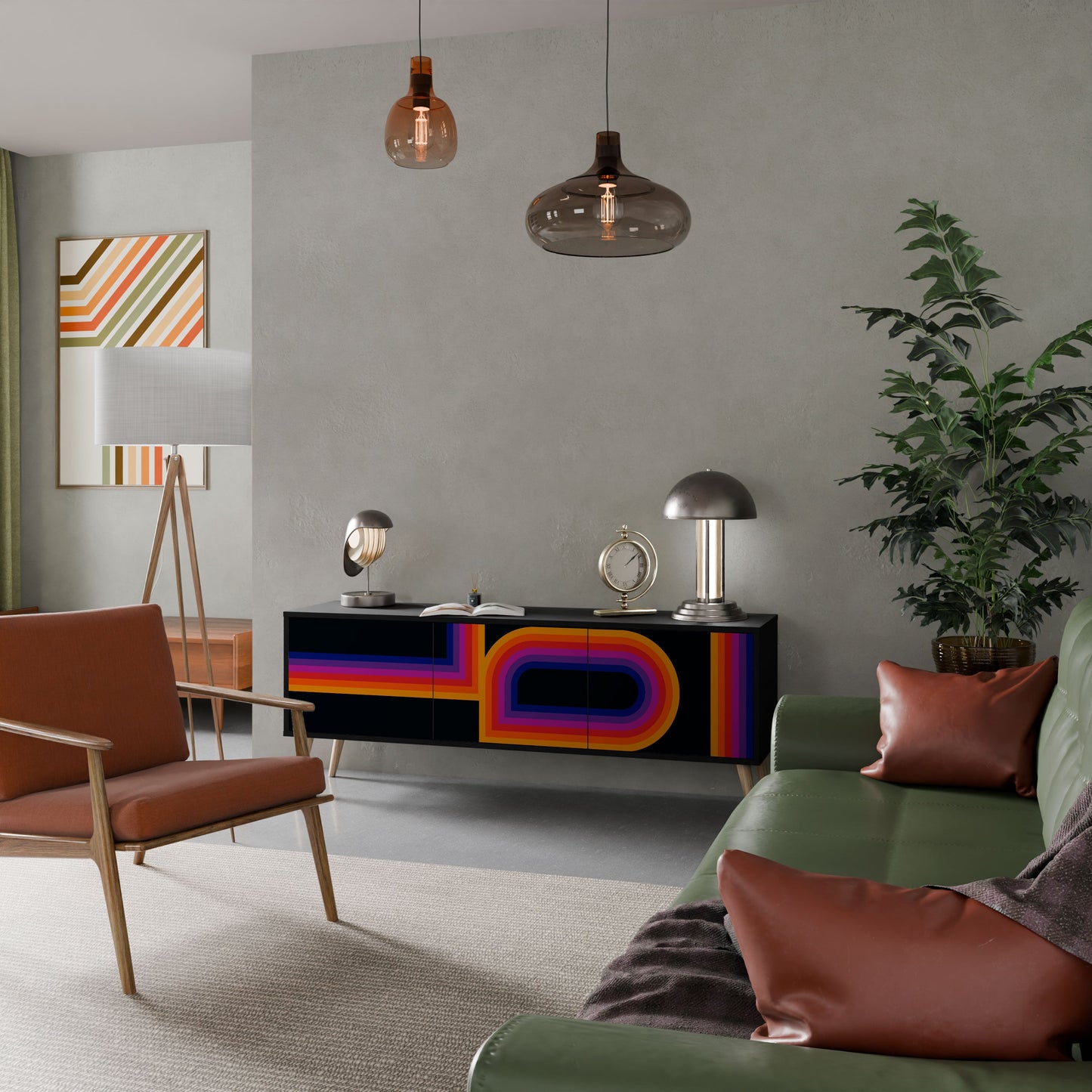 BLINDED BY THE LIGHTS Mobile TV a 3 Ante in Finitura Nera