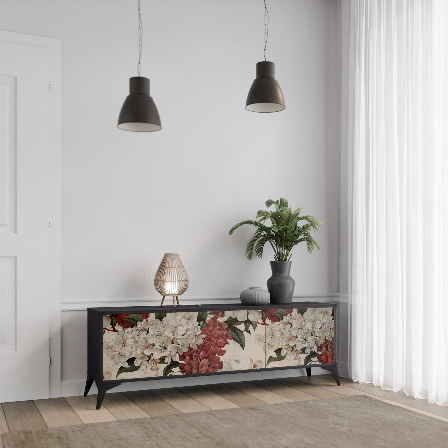 EPHEMERAL DAYS Mobile TV a 3 Ante in Finitura Nera