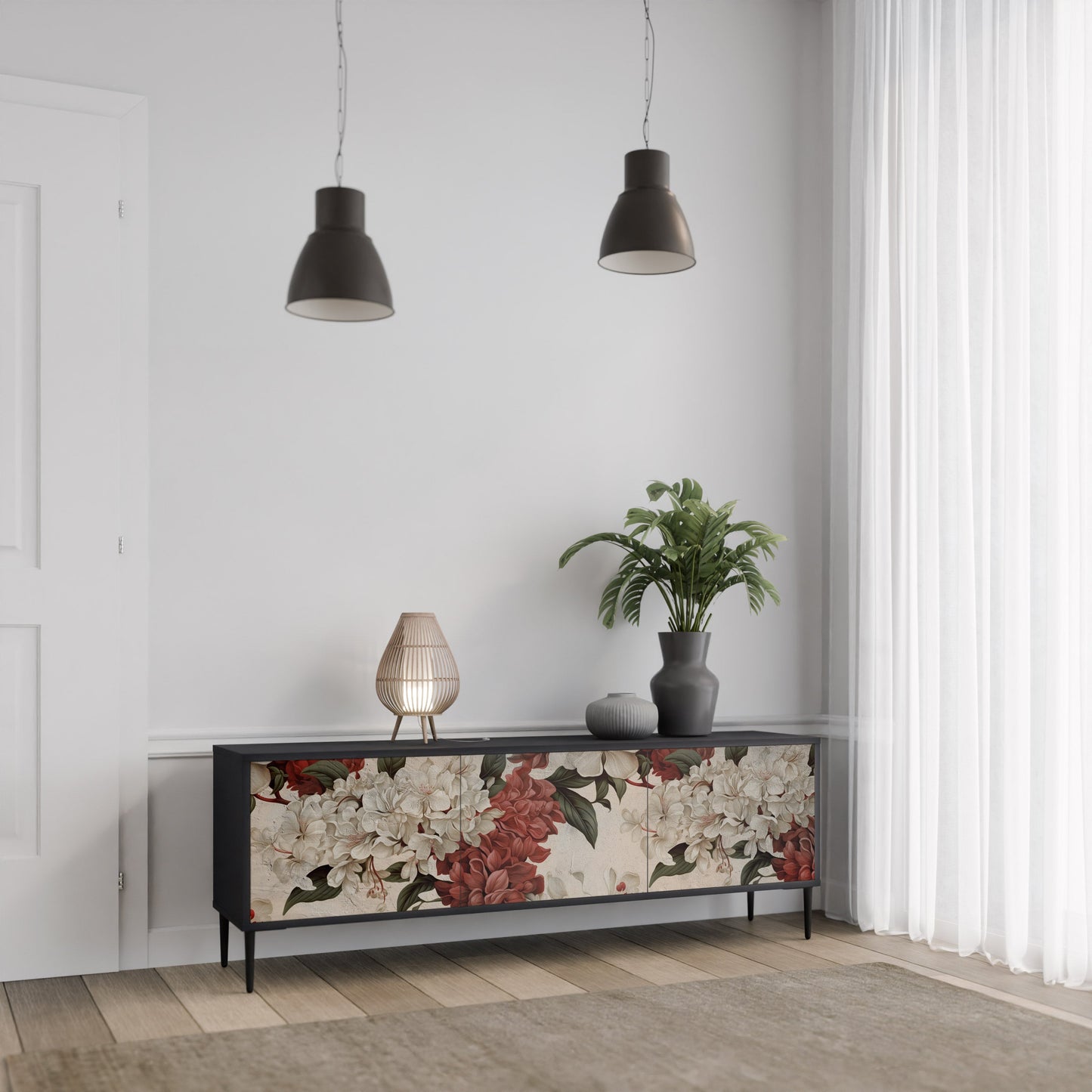 EPHEMERAL DAYS Mobile TV a 3 Ante in Finitura Nera