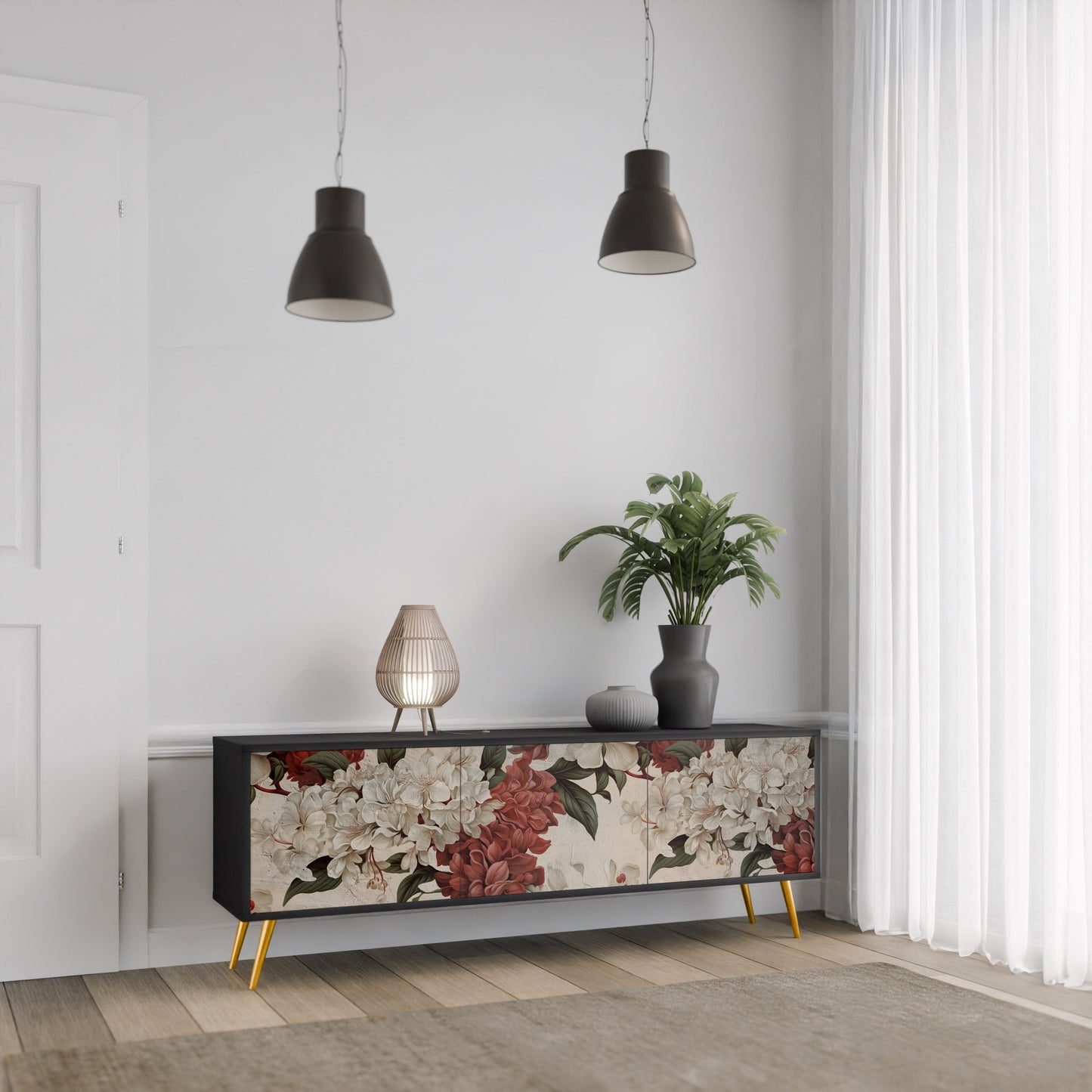 EPHEMERAL DAYS Mobile TV a 3 Ante in Finitura Nera