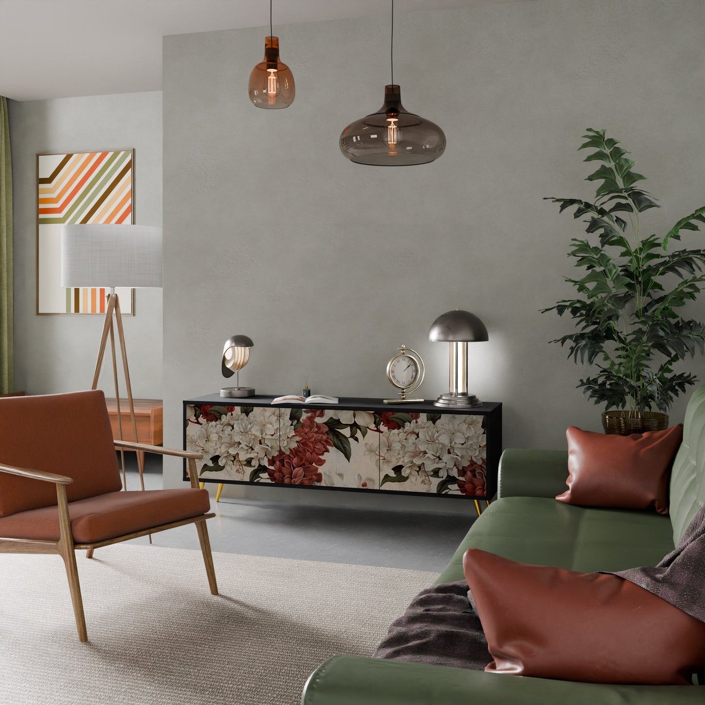 EPHEMERAL DAYS Mobile TV a 3 Ante in Finitura Nera