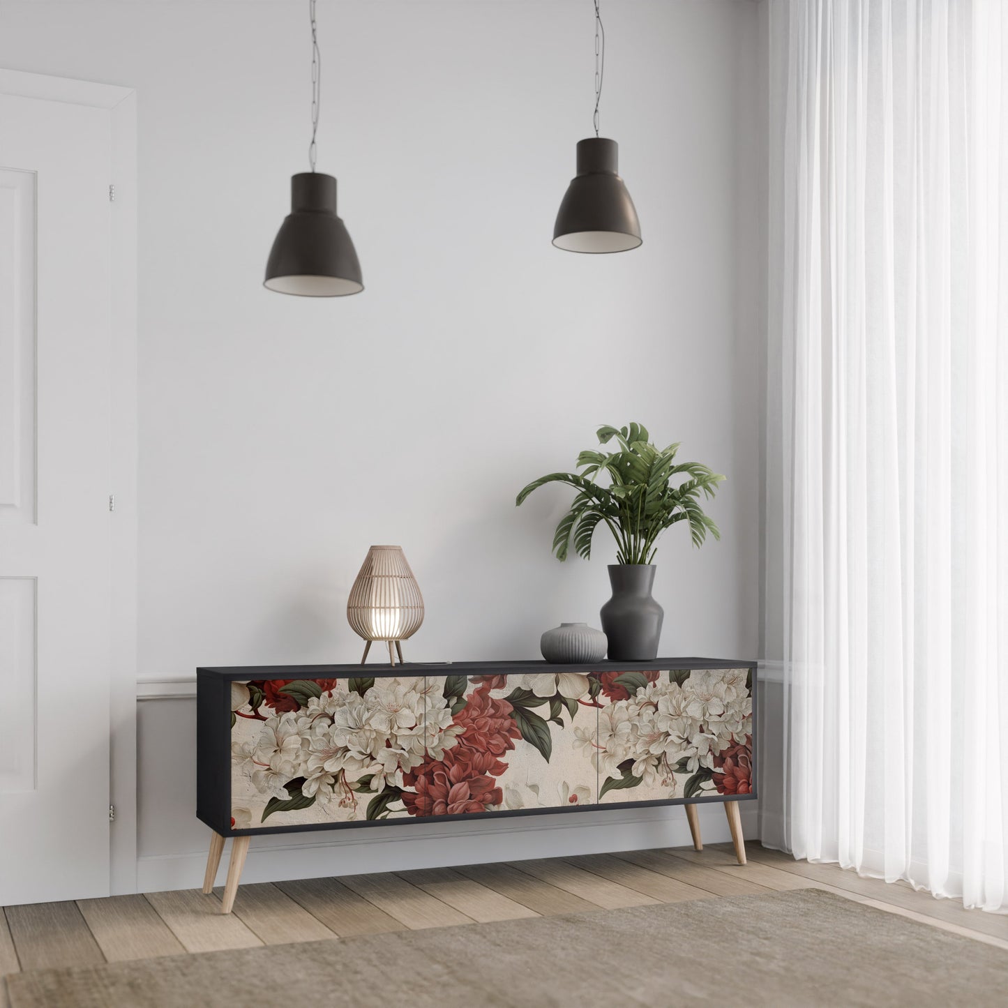 EPHEMERAL DAYS Mobile TV a 3 Ante in Finitura Nera