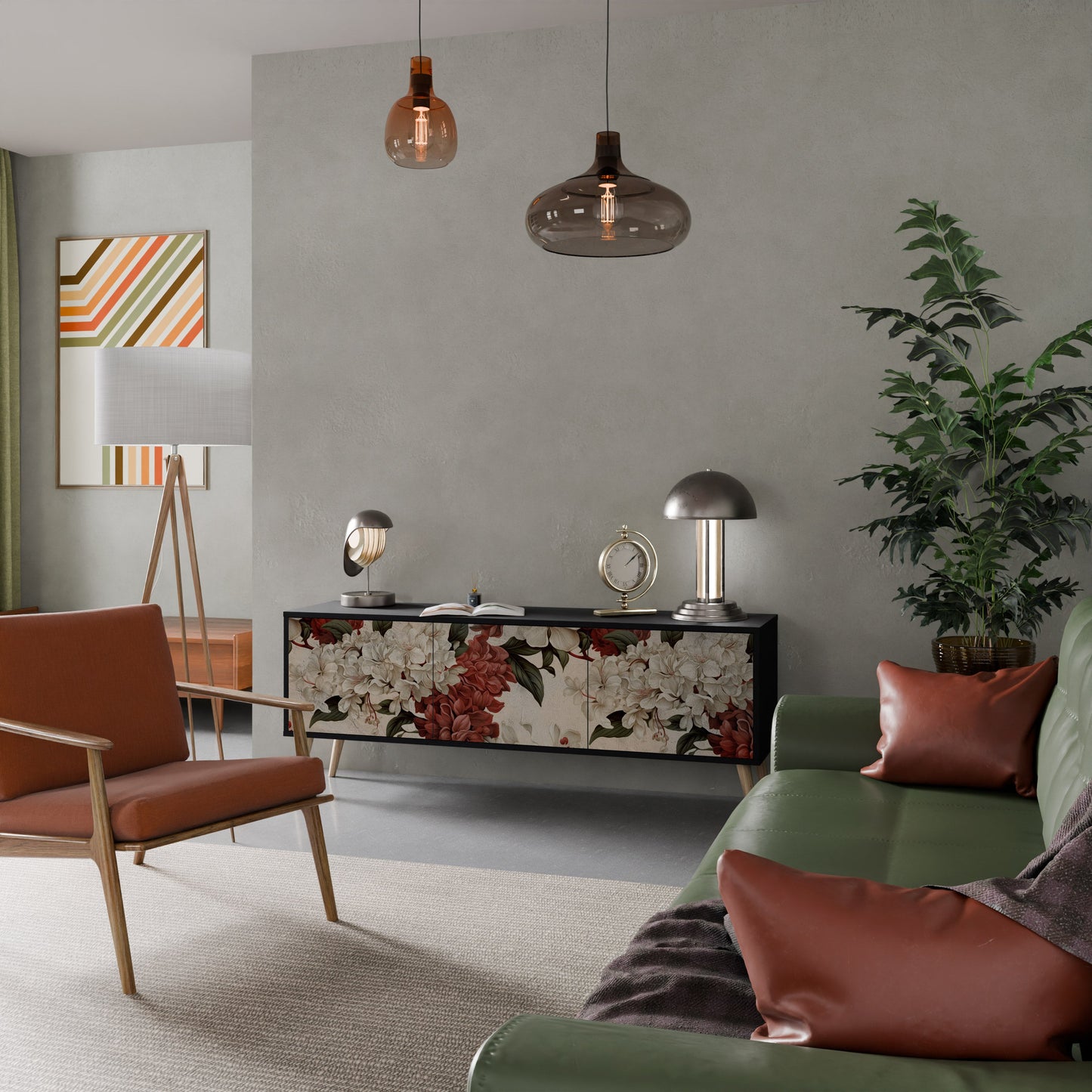 EPHEMERAL DAYS Mobile TV a 3 Ante in Finitura Nera